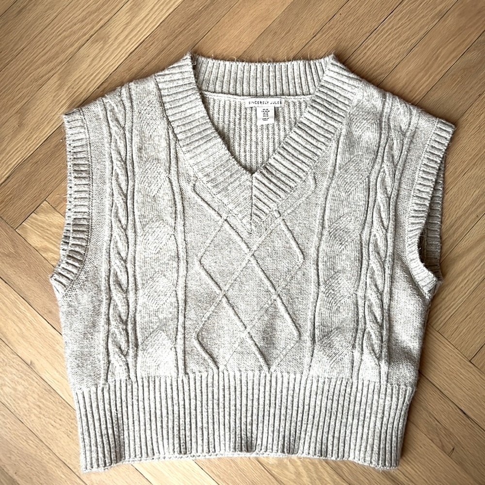 Cream sweater vest